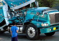 smashed truck