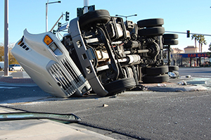 Truck Crashes into Power Lines