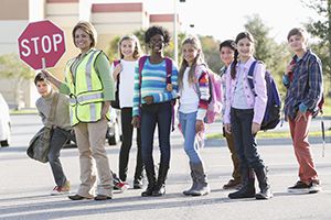 children walking to school