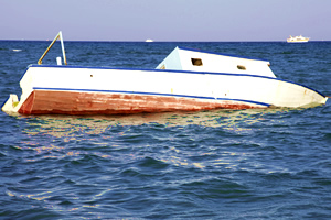 crashed boat