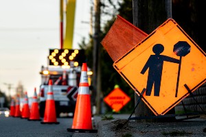 driver involved in a work zone collision