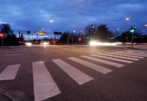 intersection at night