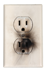 burnt electrical outlet