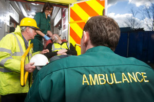 first responders with an accident victim