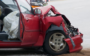 red car accident