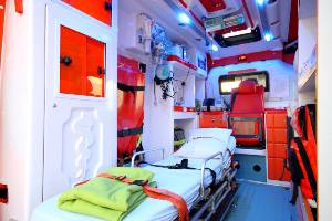 inside of empty ambulance