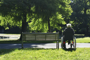 wheelchair-bound resident left in sun