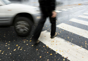 pedestrian in crosswalk