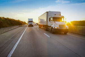 semi trucks on highway