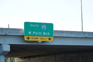 south i-95 sign for west palm beach