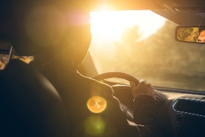 sun glare while driving