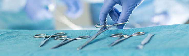 surgical tools in operating room