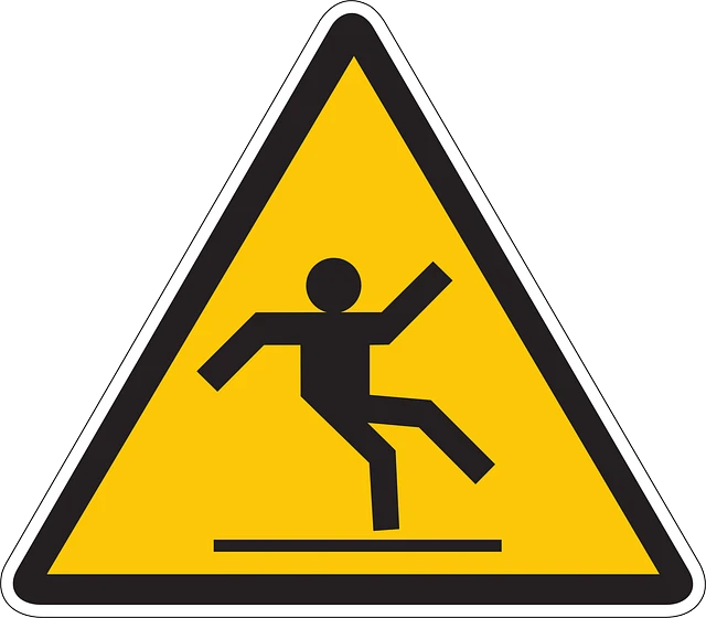 Caution "Slippery" sign.