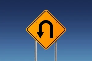u-turn traffic control sign