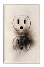 burnt electrical outlet