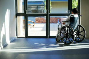 nursing home resident in wheelchair